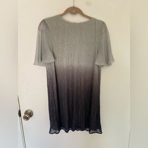 Silver Black Ombré Dress with sheer sleeves